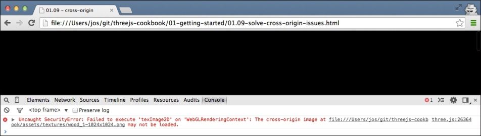 Solving cross-origin-domain error messages in Chrome