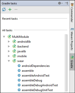 Running module tasks from Android Studio