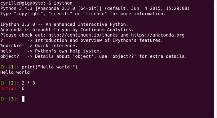 Launching the IPython console