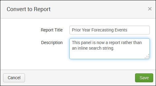 Converting the panel to a report