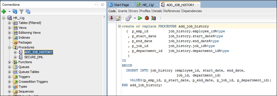 Reviewing other database object nodes - Oracle SQL Developer [Book]