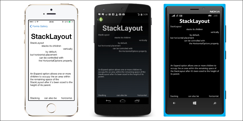 StackLayout