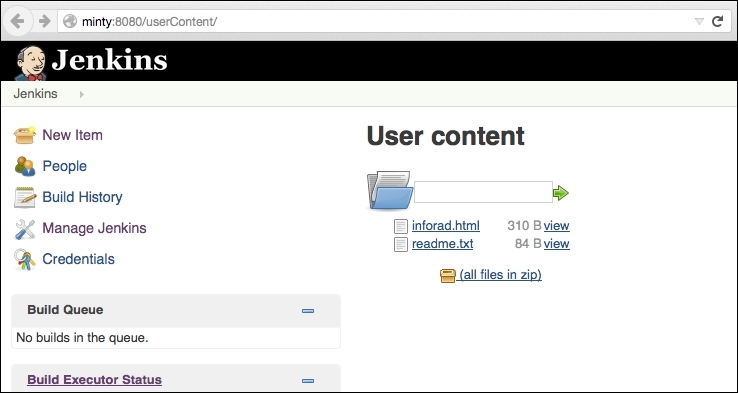 Jenkins as a web server – the userContent directory