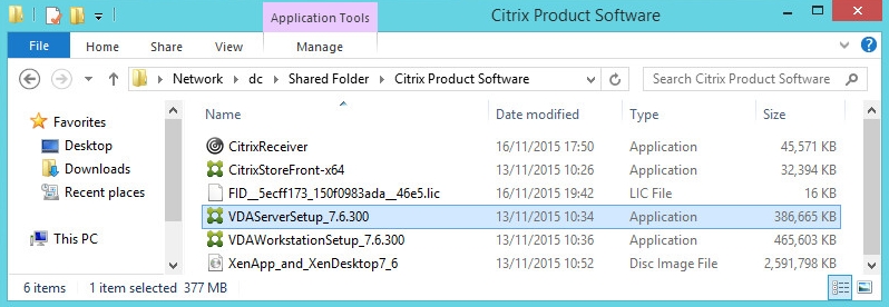 Installing the Citrix Virtual Delivery Agent