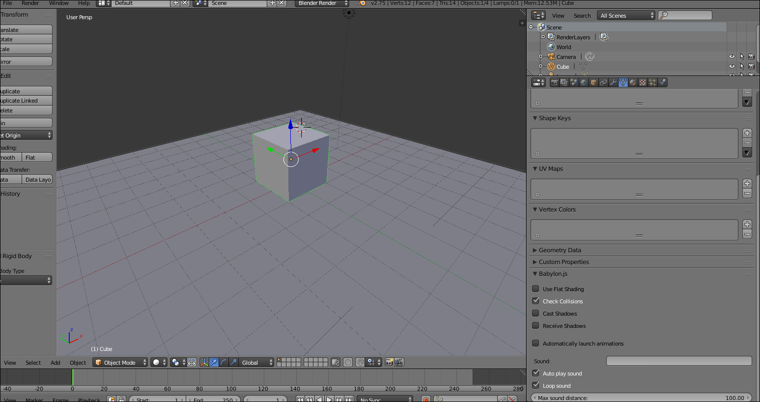Collisions in Blender