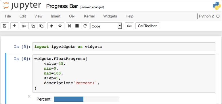 Progress bar widget