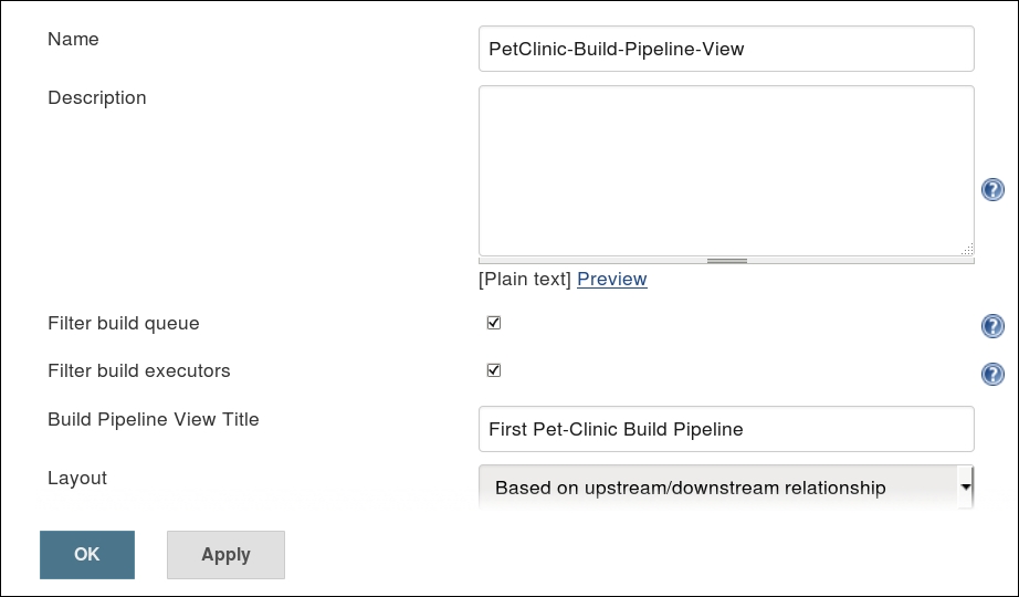 Configuring the build pipeline for build job orchestration