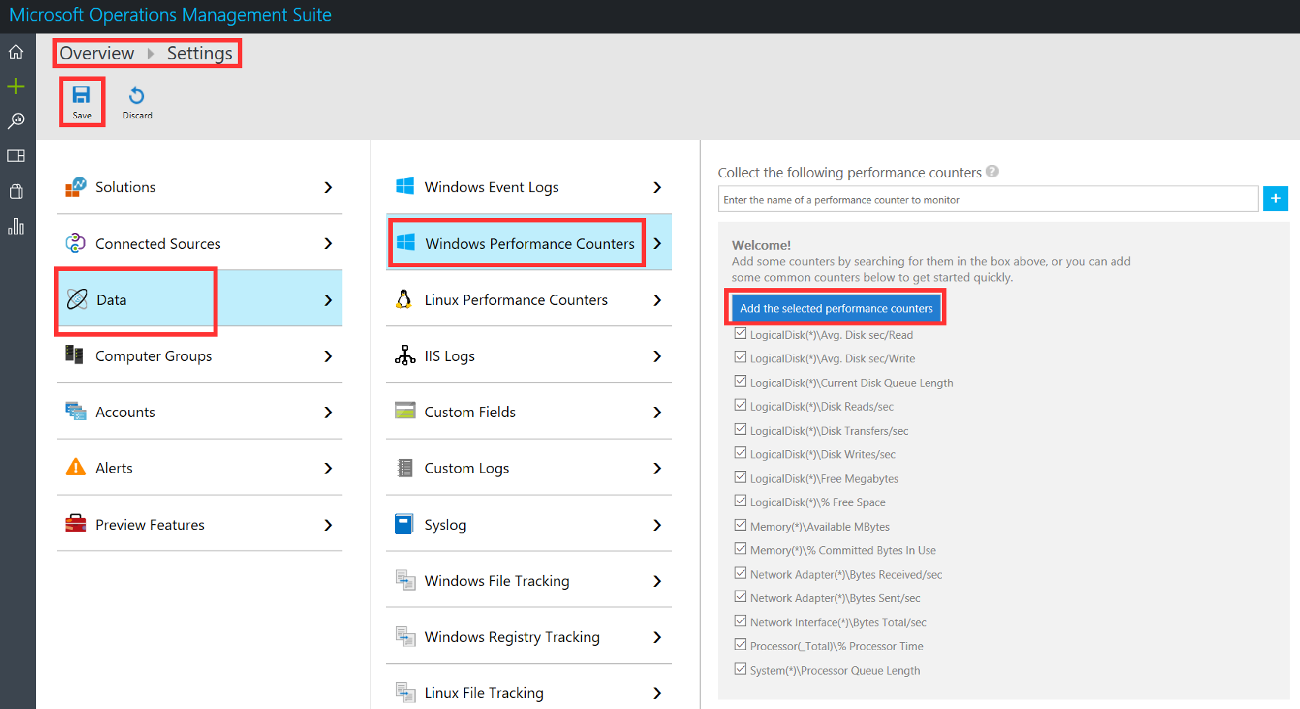 Collecting Windows performance counters: - Microsoft Operations ...