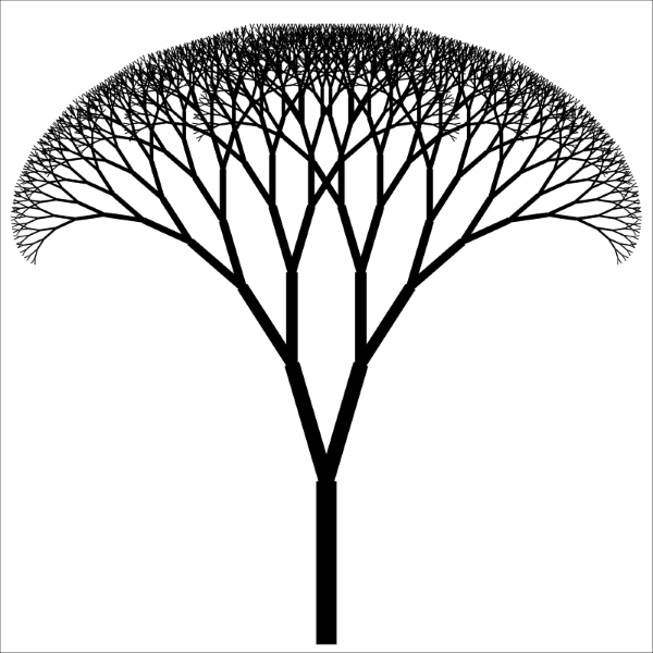 Drawing a binary fractal tree