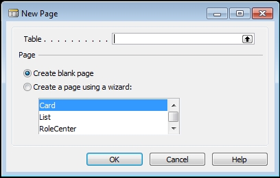 New Page Wizard