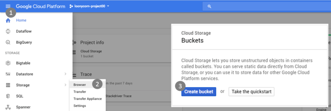 Creating buckets using the web console - Google Cloud Platform for ...