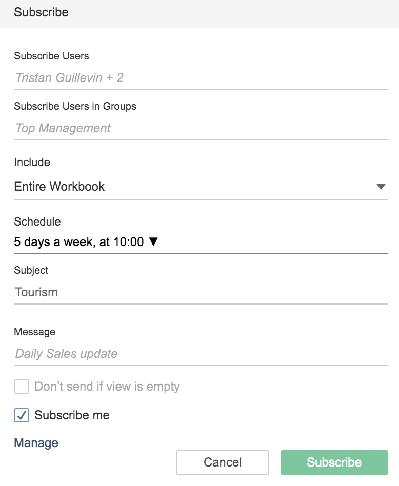 Subscribe - Getting Started with Tableau 2018.x [Book]