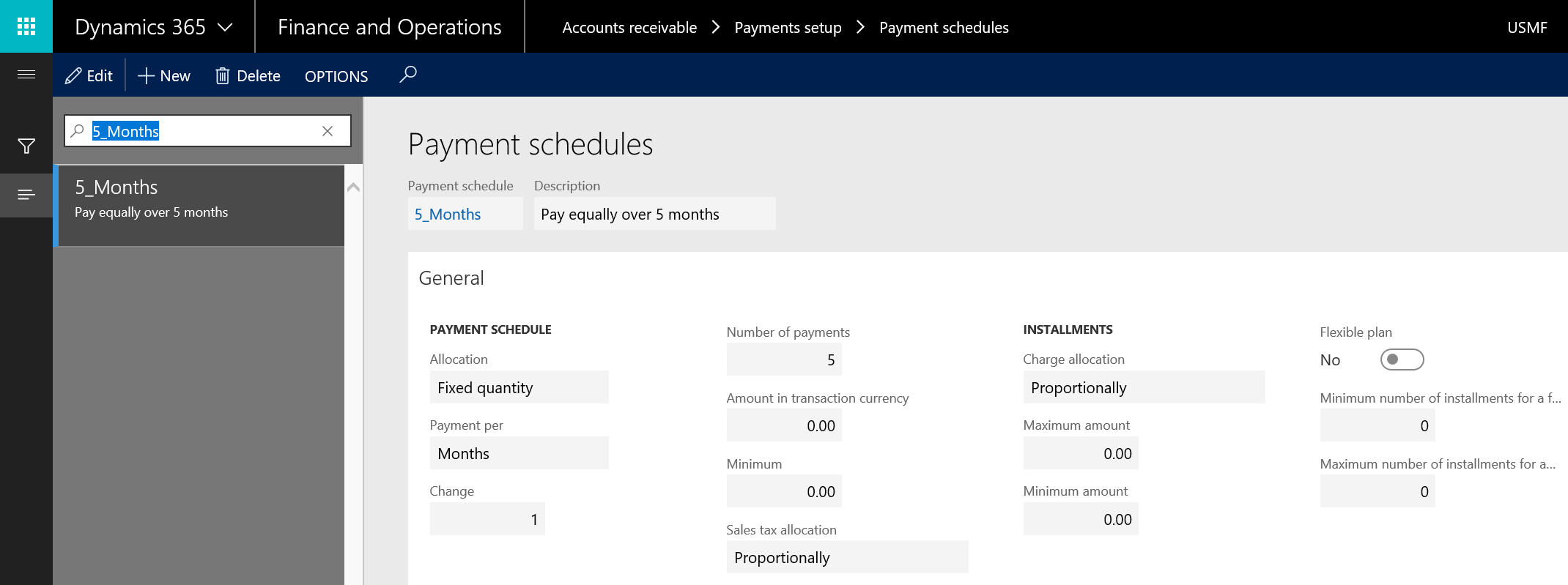 Payment schedule - Microsoft Dynamics 365 Enterprise Edition - Financial  Management - Third Edition [Book]