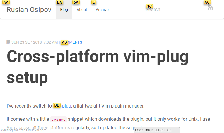 Vimium and Vimium-FF - Mastering Vim [Book]