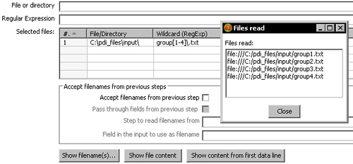 Time fordata, readingmultiple files, reading at once action – reading all your files at a time using a single Text file input step and regular expressions