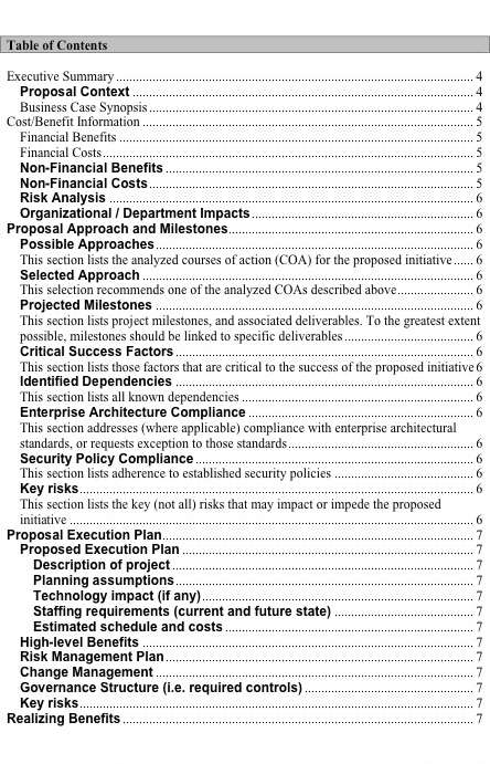 appendix of supporting documents business plan