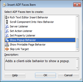 Time for action – showing a popup to the user
