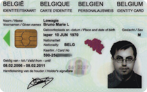 A smart card containing my personal information