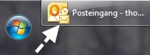 Outlook ändert das Symbol, wenn eine E-Mail eingeht