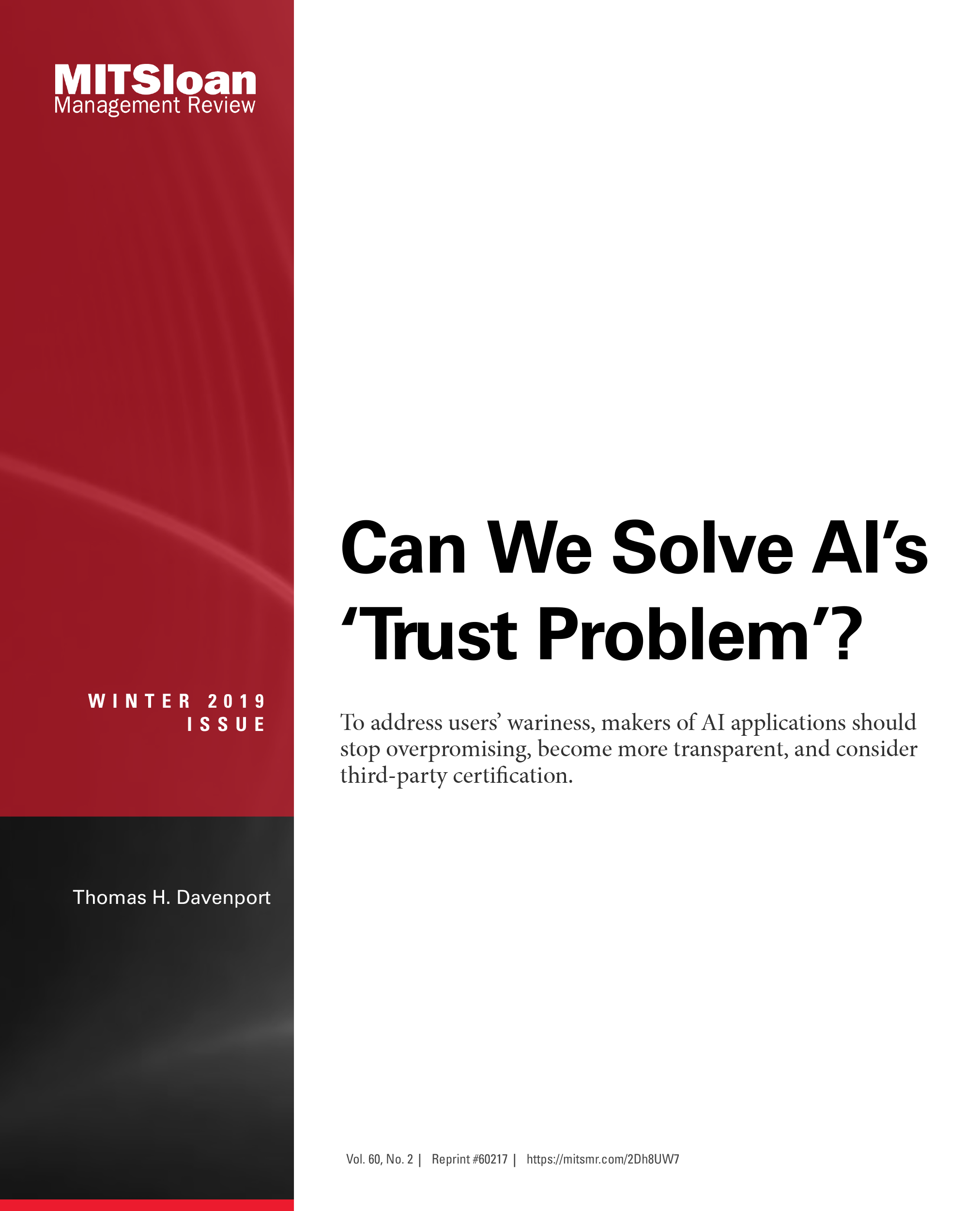 Cover - Can We Solve AI’s ‘Trust Problem’? [Article]