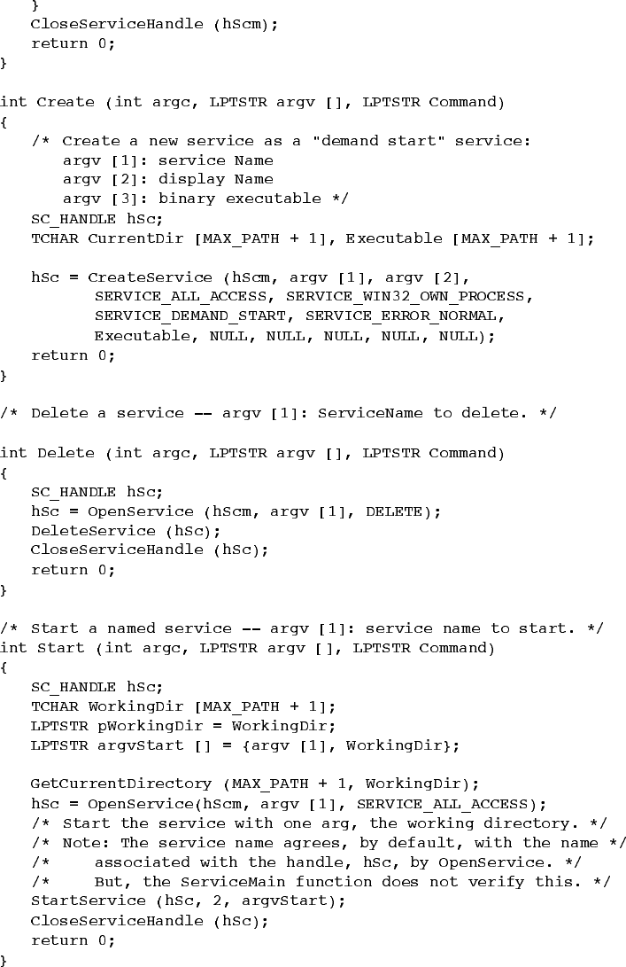Example: A Service Control Shell - Windows System Programming Third ...