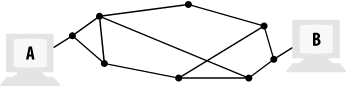 A network topology that provides multiple communication paths