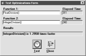 The Test Optimizations form