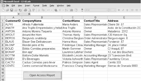 Use data in Excel to print a report in Access