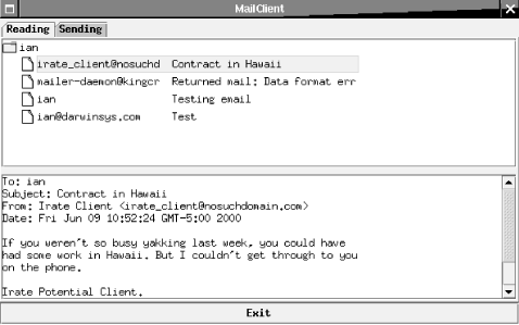 Mail Client in reading mode