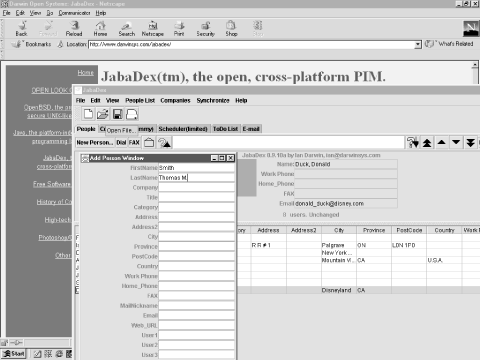 JabaDex up and running
