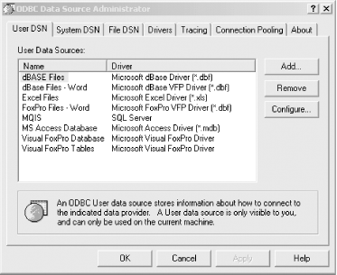 ODBC Data Source Administrator
