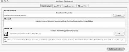 MRJAppBuilder main properties