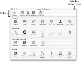 The System Preferences window