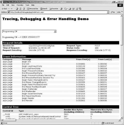 Trace results