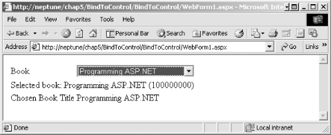 Data binding to a control
