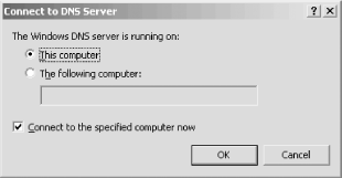 Specifying the location of a name server to manage