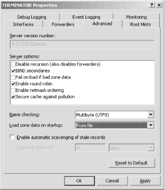 Changing the DNS server startup method
