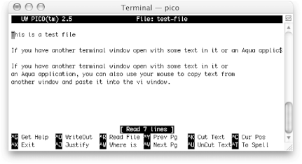 Pico, a simpler alternative to vi