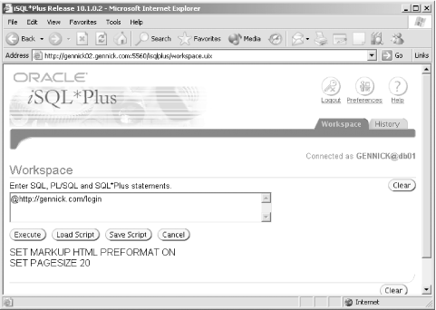 3.5. Executing Scripts - Oracle SQL*Plus: The Definitive Guide, 2nd ...