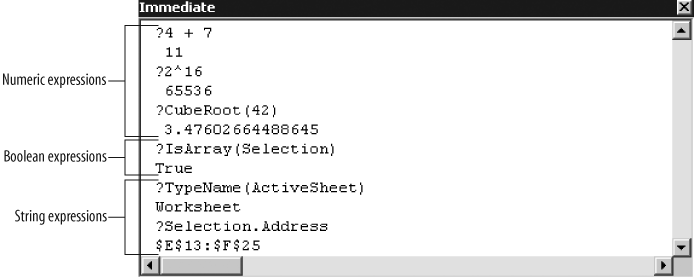 Use the Immediate window to quickly evaluate expressions