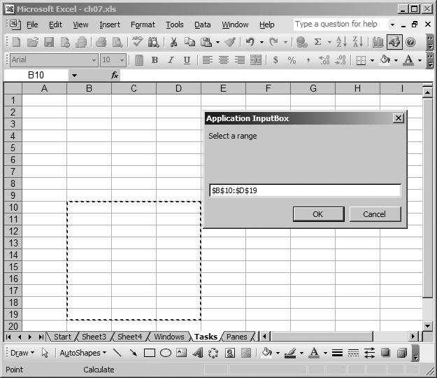 Use Application.InputBox to get ranges and formulas