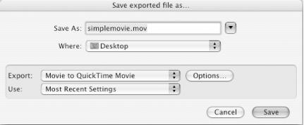 QuickTime Save As dialog