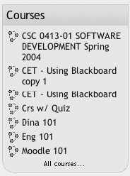Main screen course list