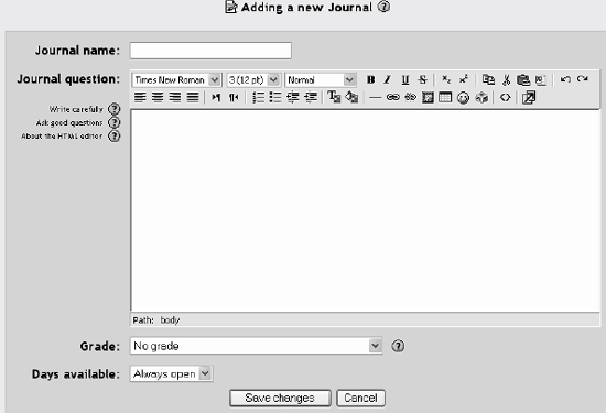 Add a new journal