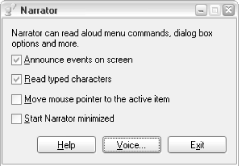 The Narrator uses speech to read the captions of various screen elements over your speakers