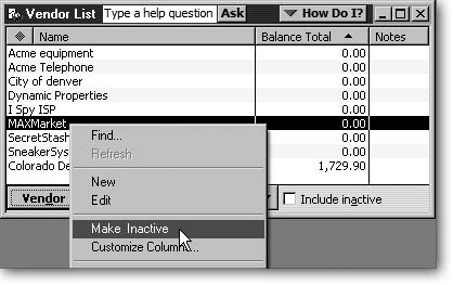 A few of the lists on the Customer & Vendor Profile submenu can include subentries. You can create multiple levels of entries in the Customer Type, Job Type, and Vendor Type lists. For example, you might create top-level types for vendors that require 1099 forms and those that don't. Then, you can create subentries for types such as electricians, plumbers, and carpenters.