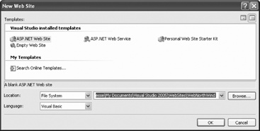 Creating a new web site