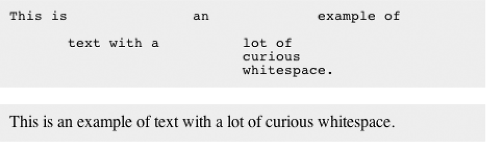 Preformatted text compared to a paragraph