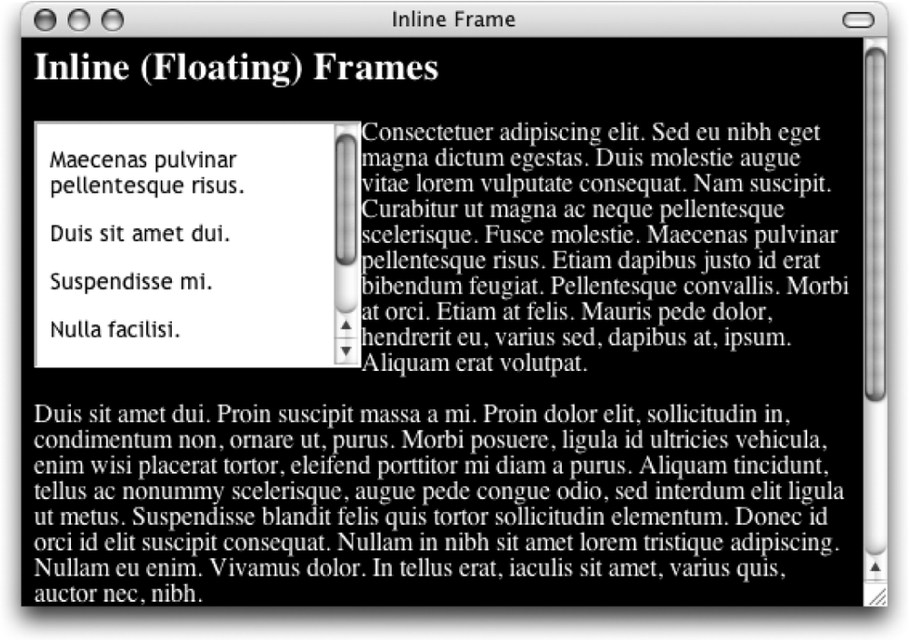 Inline (floating) frame