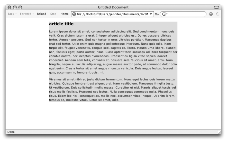 Centering a fixed-width page element
